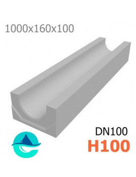 DN100 H100 ЛВ лоток бетонный водоотводный
