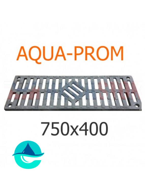 750х400 AQUA-PROM решетка чугунная водоприемная