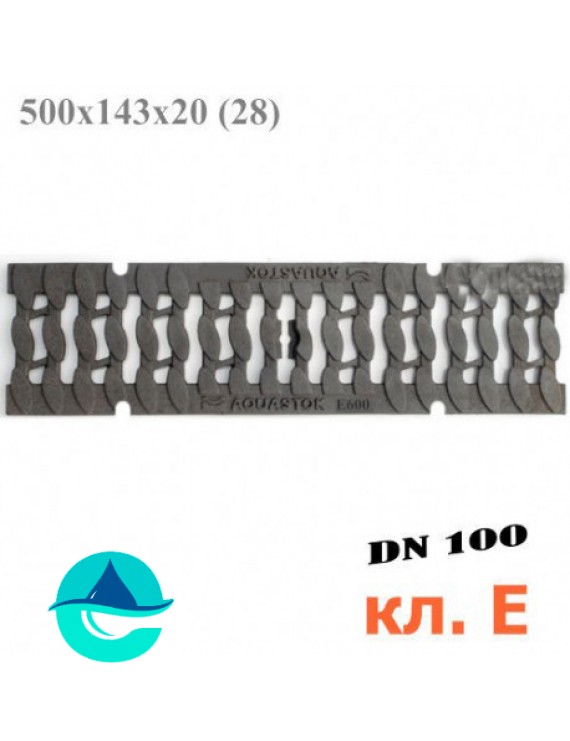 DN100 чугунная решетка ливневая "косичка", кл. E600