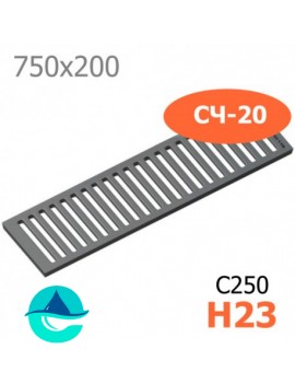 750х200х23 решетка чугунная ливневая СЧ-20, кл. C