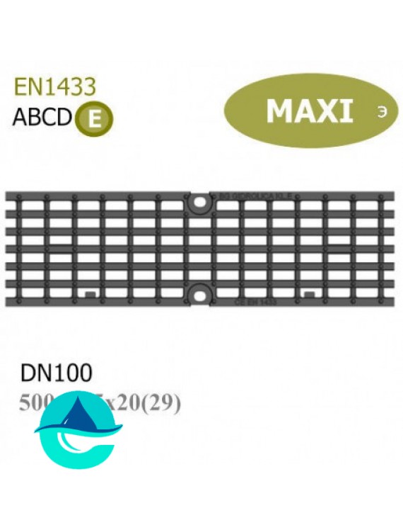 DN100 E600 Maxi решетка ячеистая чугунная ливневая